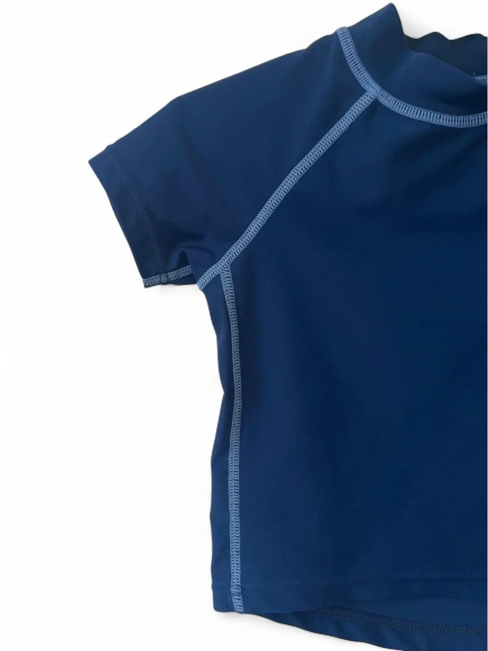 9-12M Short Sleeve Rash Guard iPlay Navy Blue Light Blue Summer UPF 50+ Unisex